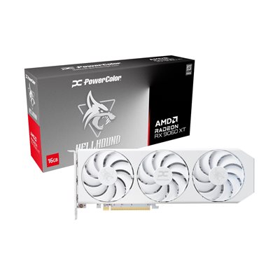 PowerColor Radeon RX 9060 XT Hellhound Spectral White -näytönohjain, 16GB GDDR6