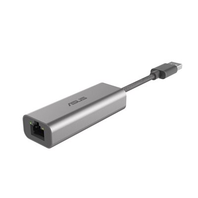 Asus USB-C2500 v2, 2.5 Gigabit Ethernet -verkkoadapteri, 3.2 Gen1 USB-A, hopea