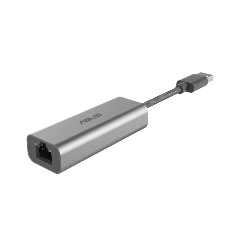 Asus USB-C2500 v2, 2.5 Gigabit Ethernet -verkkoadapteri, 3.2 Gen1 USB-A, hopea