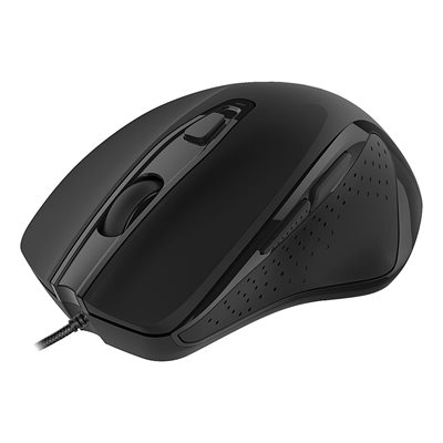 Deltaco Langallinen hiiri, hiljainen, 6 painiketta + rulla, 3200 DPI, USB-A, musta