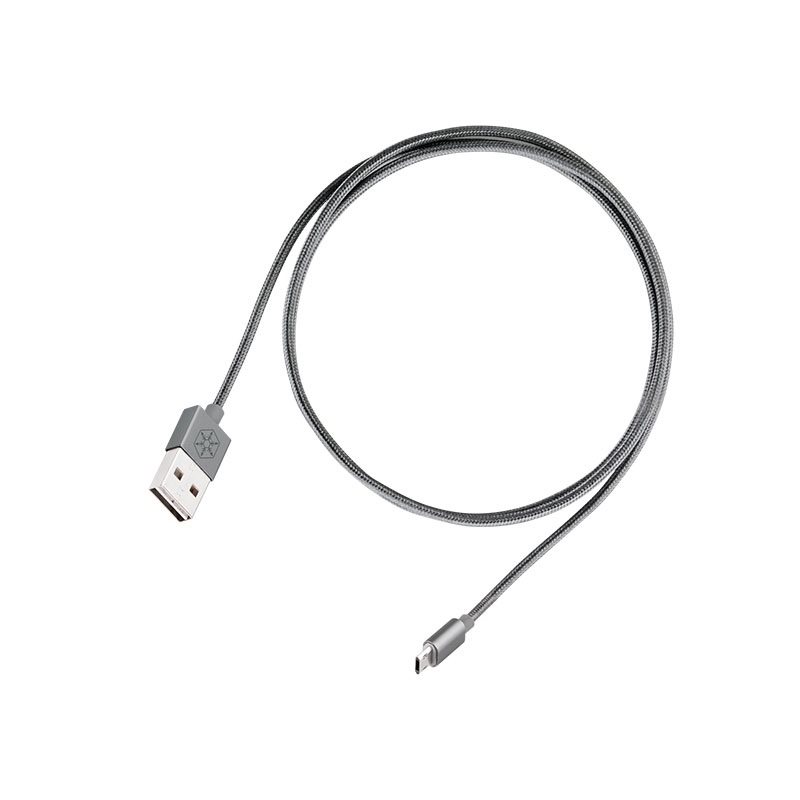 SilverStone CPU01C Symmetrinen USB-A - symmetrinen USB Micro-B kaapeli, 1m punottu (Tarjous! Norm. 11,90€)