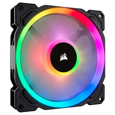 Corsair LL140 RGB 140mm Dual Light Loop RGB LED PWM -laitetuuletin, musta/kirkas