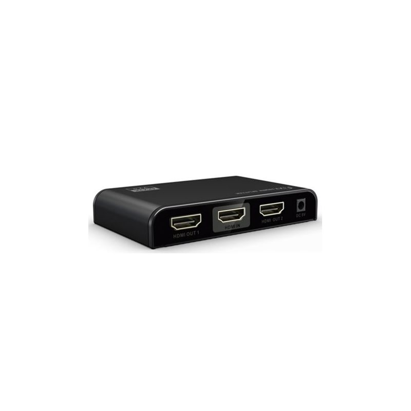 Deltaco (Outlet) HDMI-jakaja, 1 laite 2 näyttöä, HDMI 2.0, 4K UHD, musta