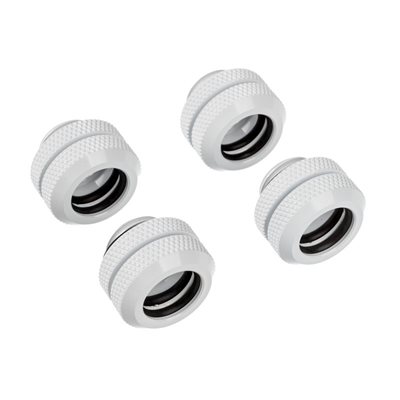 Corsair Hydro X Series XF Hardline 12mm Fitting Four Pack - White -putkiliitinsarja, 4 kpl, valkoinen