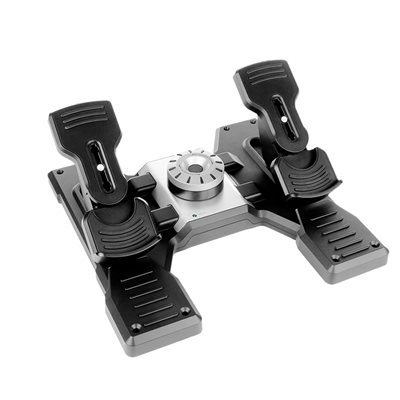 Logitech Saitek Pro Flight Rudder Pedals -lentopolkimet PC:lle, musta/hopea