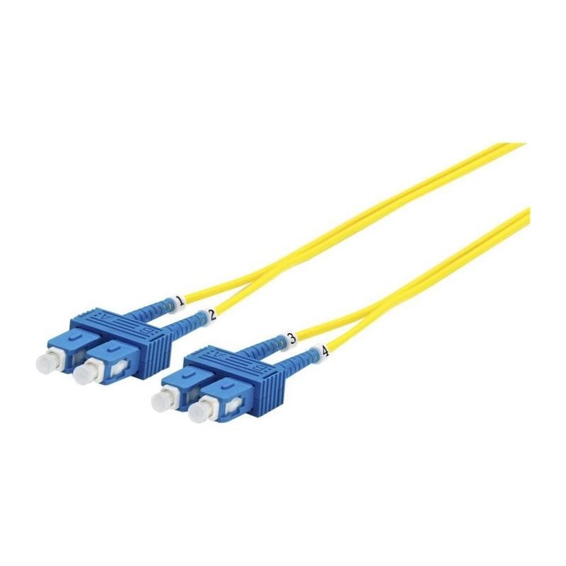 MicroConnect Optinen kuitukaapeli, SC -> SC, Singlemode, Duplex, OS2, 1m, keltainen/sininen