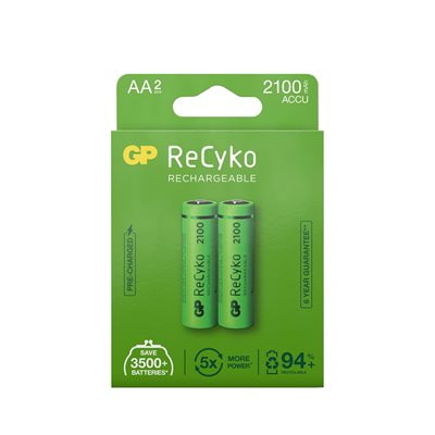 GP ReCyko NiMH 2100mAh AA, 2kpl/pakkaus