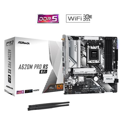 ASRock A620M Pro RS WiFi, mATX-emolevy