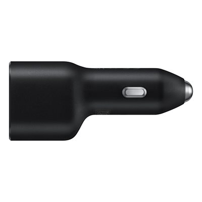Samsung 40W Car Charger Duo, autolaturi, USB-C, USB-A, musta
