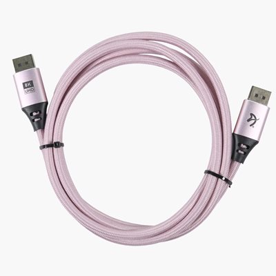 Arozzi DisplayPort 1.4 -näyttökaapeli, 2m, pinkki