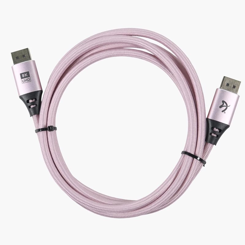 Arozzi DisplayPort 1.4 -näyttökaapeli, 2m, pinkki