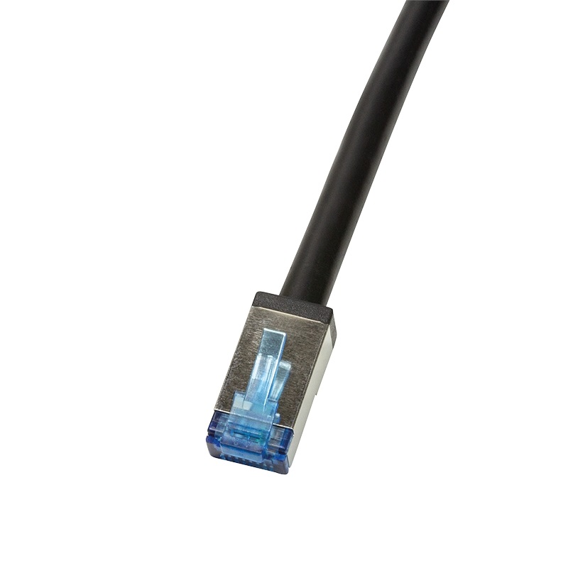Logilink S/FTP Cat6A suojattu laitekaapeli ulkokäyttöön, 7,5m, musta