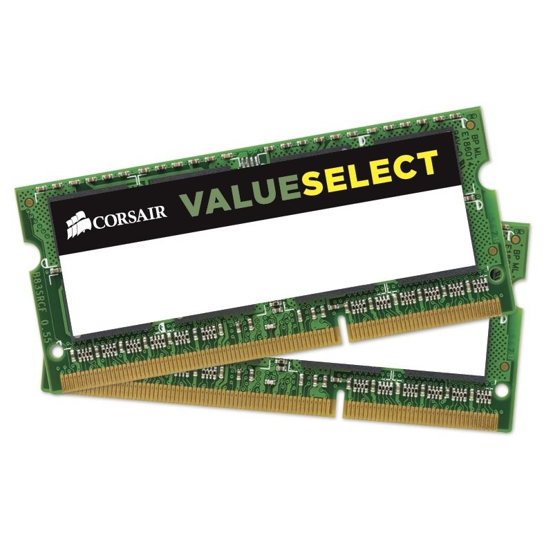 Corsair 8GB (2 x 4GB), DDR3 1600MHz, SODIMM, CL9, 1.35V
