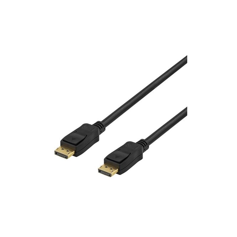 Deltaco DisplayPort -näyttökaapeli, uros - uros, 15m, musta