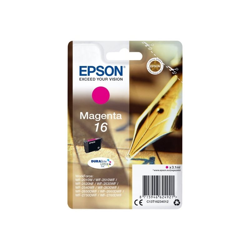 Epson 16 DURABrite Ultra Pen + Crossword -väriainekasetti, magenta (SEC)