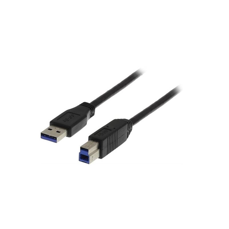 Deltaco 3.0 USB-A - USB-B -kaapeli, 2m, musta