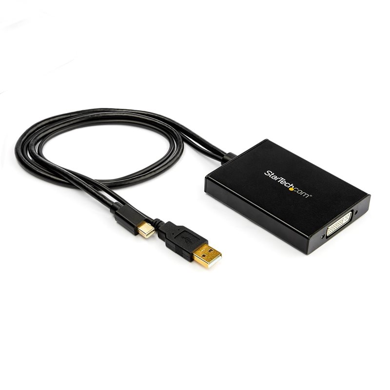 StarTech.com Mini DisplayPort -> Dual-Link DVI, ottaa virtansa USB:n kautta, musta