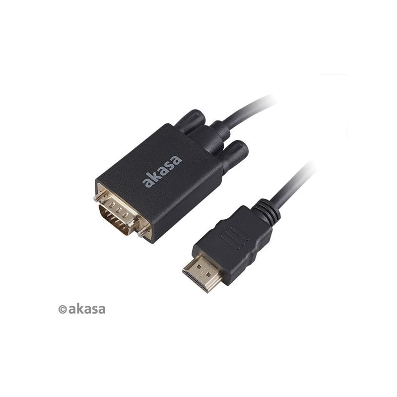 Akasa HDMI -> VGA -adapterikaapeli, 2m, musta