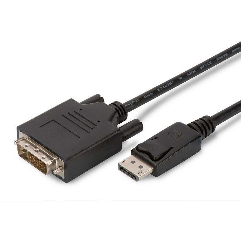 MicroConnect (Outlet) DisplayPort 1.2 -> DVI-D -kaapeli, uros/uros, 2m, musta