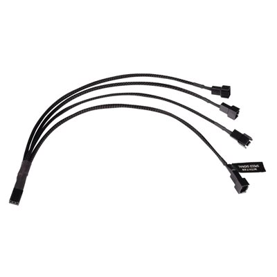 Alphacool Y-splitter 3-pin -> 4 x 3-pin, 30cm, musta