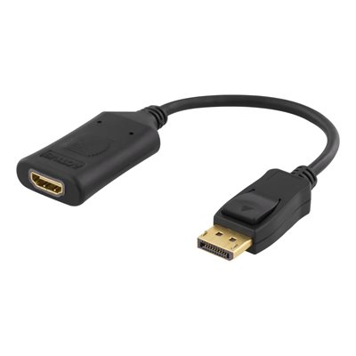 Deltaco DisplayPort - HDMI -adapteri, 4K60Hz, musta