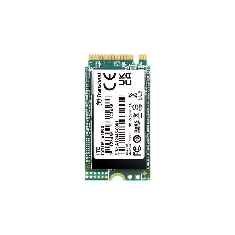 Transcend 1TB MTE400S, PCIe Gen3 x4 M.2 2242 SSD-levy, 2000/1700 MB/s