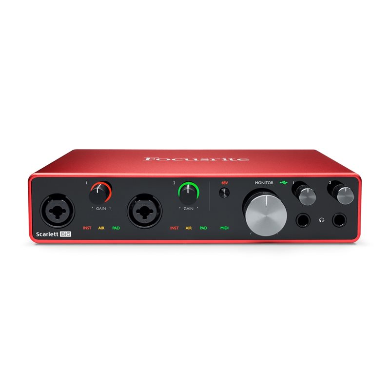 Focusrite Scarlett 8i6 3rd Gen, 8-in, 6-out ulkoinen USB-äänikortti/Audio Interface, musta