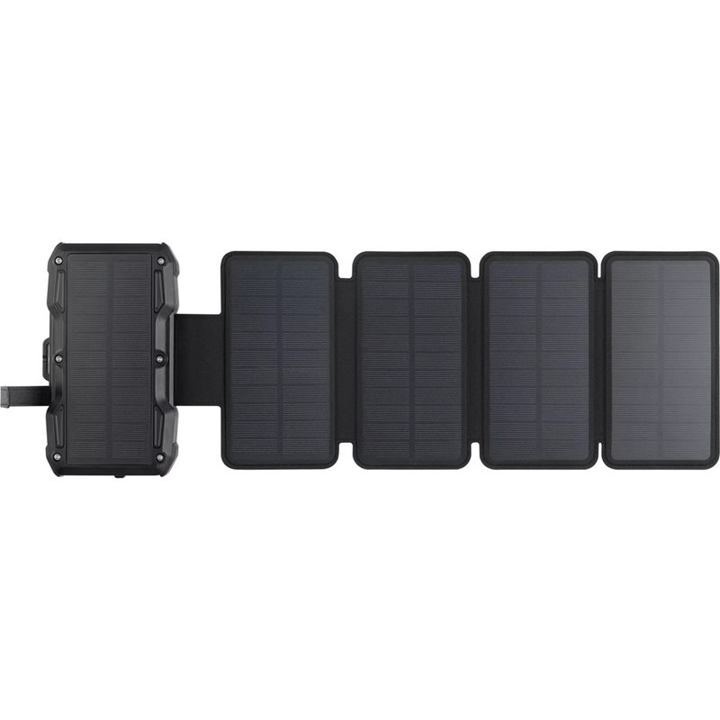 Sandberg 27 000mAh Solar 5-Panel Powerbank, USB-C PD20W, 2x USB-A 22,5W, langaton lataus 15W, musta