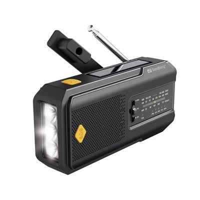 Sandberg 2 000 mAh Survivor Radio All-in-1, USB-A, musta