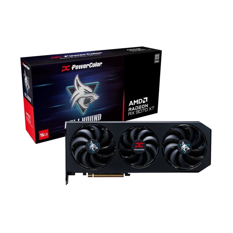 PowerColor Radeon RX 9070 XT Hellhound -näytönohjain, 16GB GDDR6