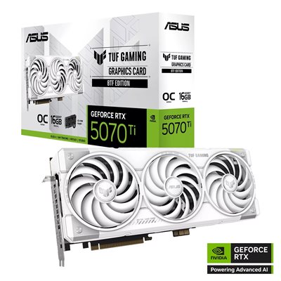 Asus GeForce RTX 5070 Ti TUF Gaming BTF White - OC Edition -näytönohjain, 16GB GDDR7