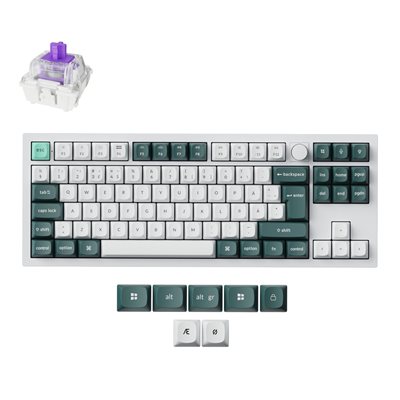 Keychron Q3 HE, langaton mekaaninen näppäimistö, 80%, Gateron Double-Rail Magnetic Nebula, Shell White