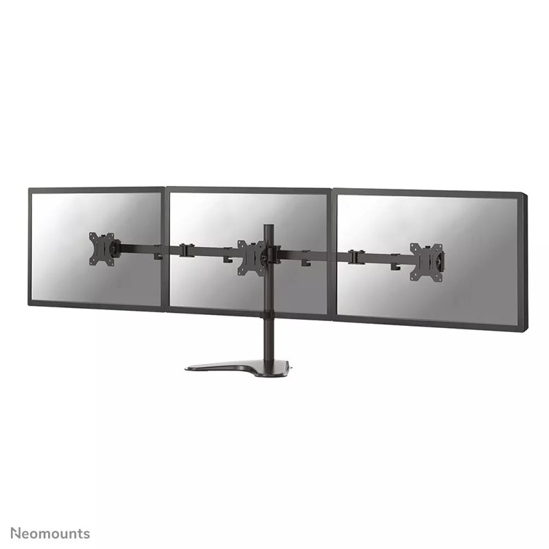 Neomounts 13-27" x3 Monitor Desk Stand, pöytäjalusta kolmelle näytölle, musta