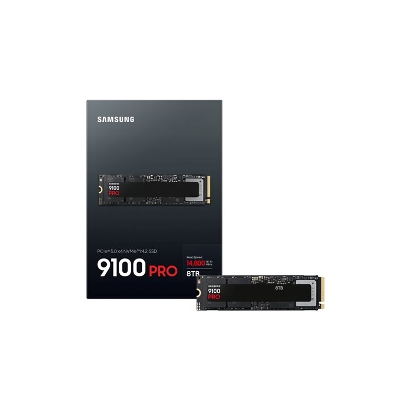 Samsung 8TB 9100 PRO SSD-levy, PCIe 5.0 x4, NVMe 2.0, 14 800 / 13 400 MB/s