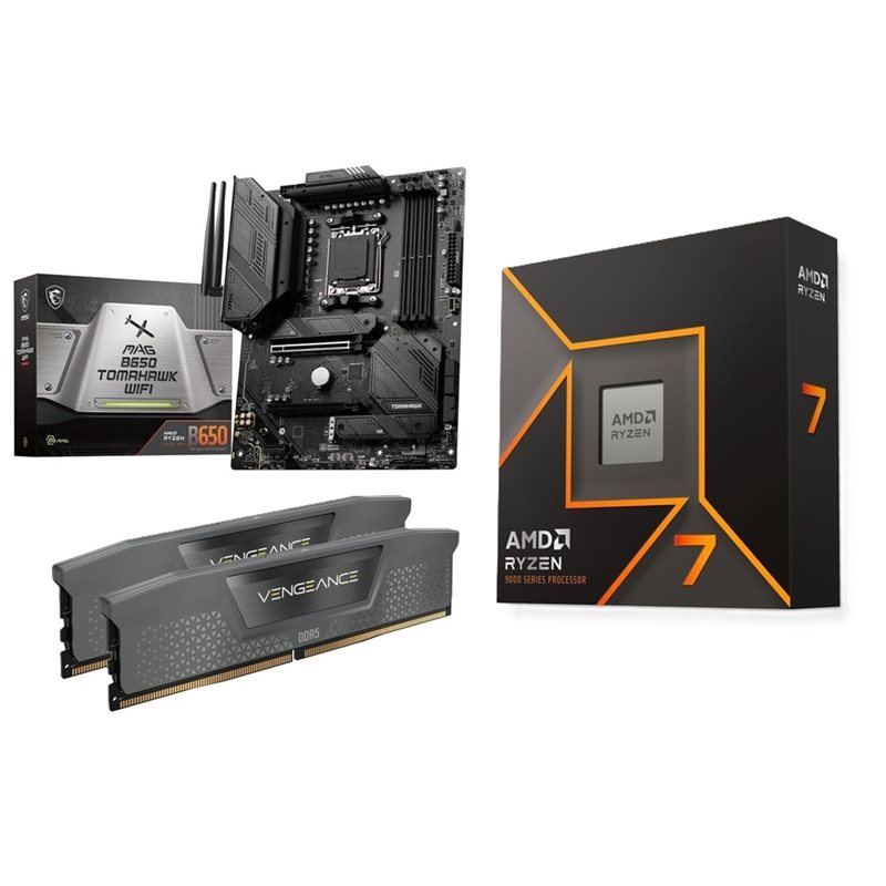 MSI MAG B650 TOMAHAWK WIFI + Ryzen 7 9700X + 32GB DDR5 6000MHz -tuotepaketti