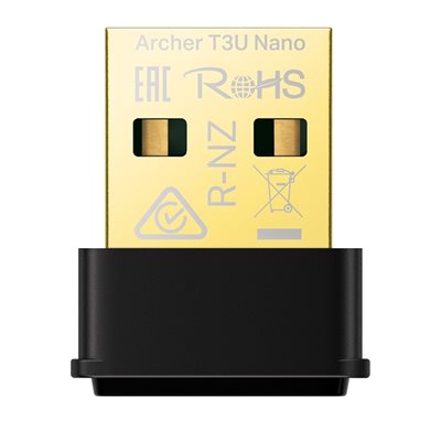 TP-Link Archer T3U Nano, Dual Band AC1300 Wi‑Fi 5 -USB-sovitin, musta