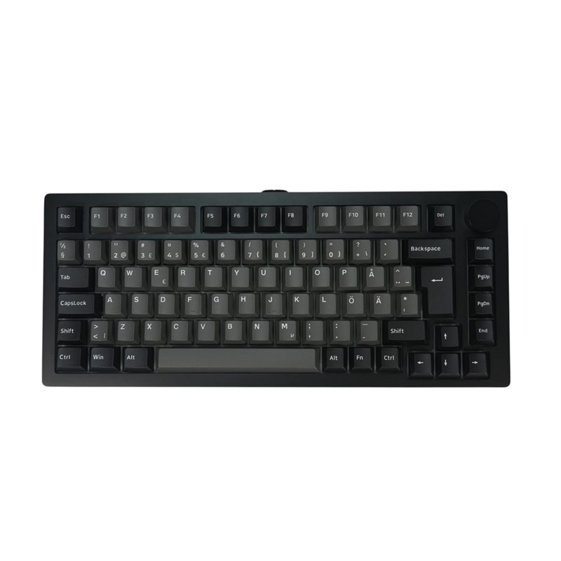Akkogear Monsgeek M1 V5 Black & Silver - Penguin Silent Linear, langaton mekaaninen näppäimistö, 75%, musta/h