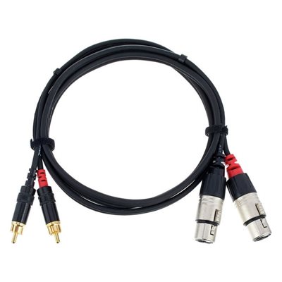 Cordial XLR - RCA -äänikaapeli, naaras-uros 1,5m, musta