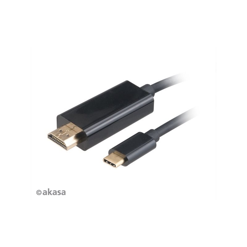 Akasa (Outlet) USB Type-C -> HDMI -adapterikaapeli, 1,8m, musta