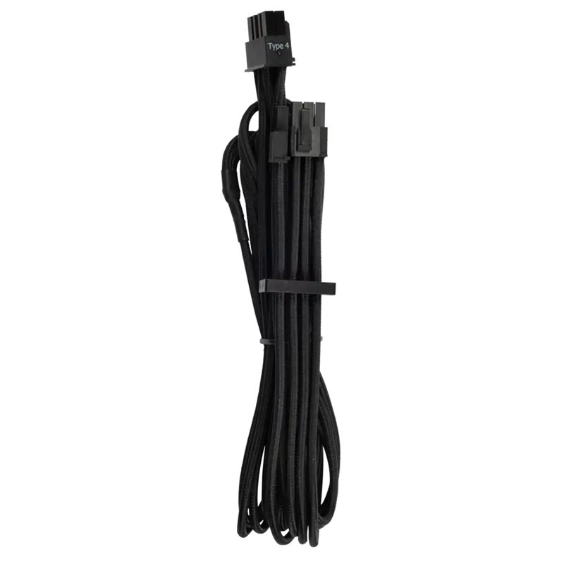 Corsair Premium Individually Sleeved PCIe Cables (Single Connector) Type 4 Gen 4 - Black, PCIe -virtakaapeli