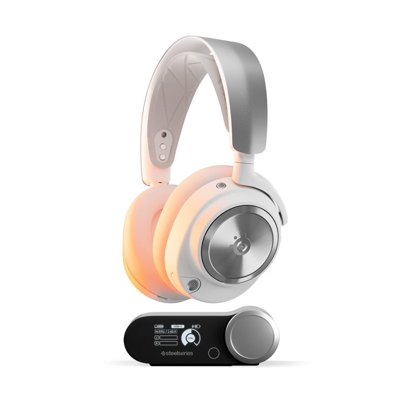 SteelSeries Arctis Nova Pro Wireless White, langattomat pelikuulokkeet mikrofonilla, (Tarjous! Norm. 348,90€)