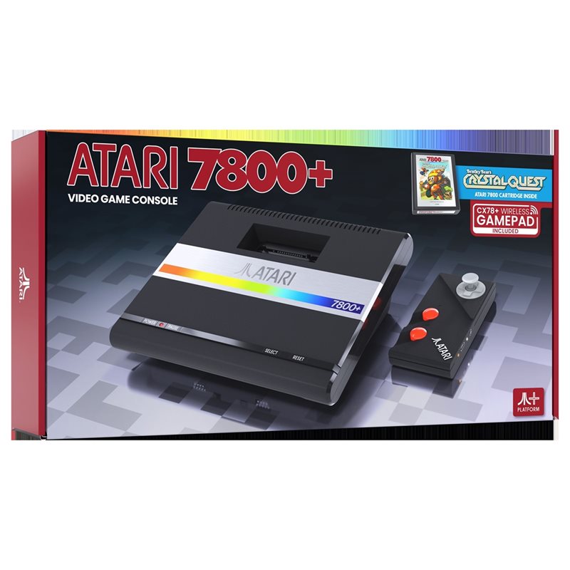 Atari Atari 7800+, retrokonsoli, musta/hopea