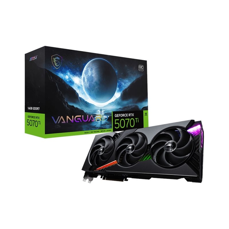 MSI GeForce RTX 5070 Ti VANGUARD OC -näytönohjain, 16GB GDDR7