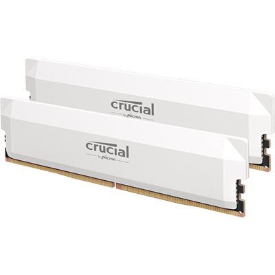Crucial 32GB (2 x 16GB) Pro - OC Gaming Memory, DDR5 6000MHz, CL36, 1.35V, valkoinen