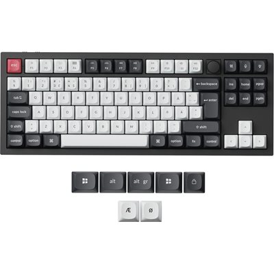 Keychron Q3 HE, langaton mekaaninen näppäimistö, 80%, Gateron Double-Rail Magnetic Nebula, Carbon Black