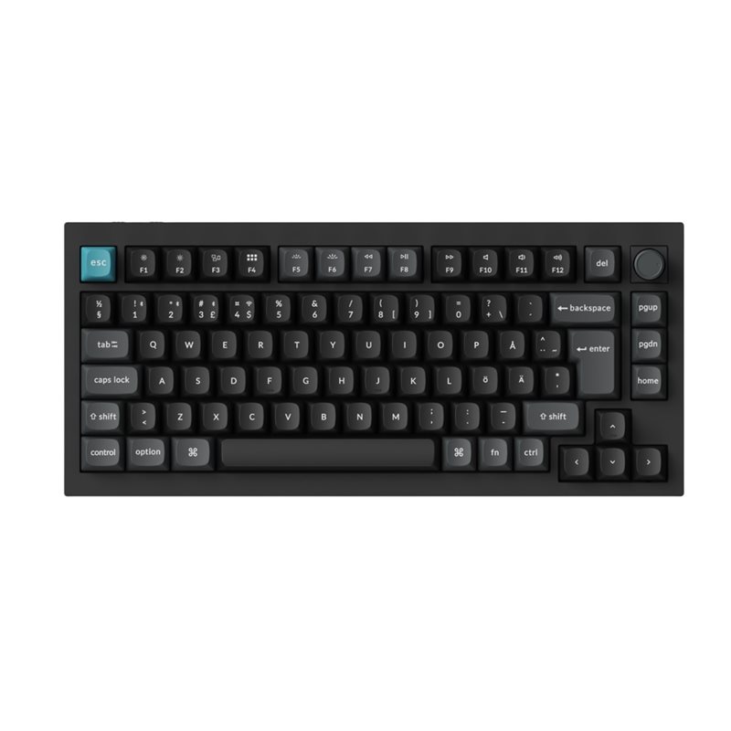 Keychron Q1 Ultra, 8K langaton mekaaninen näppäimistö, 75%, Keychron POM Brown, musta