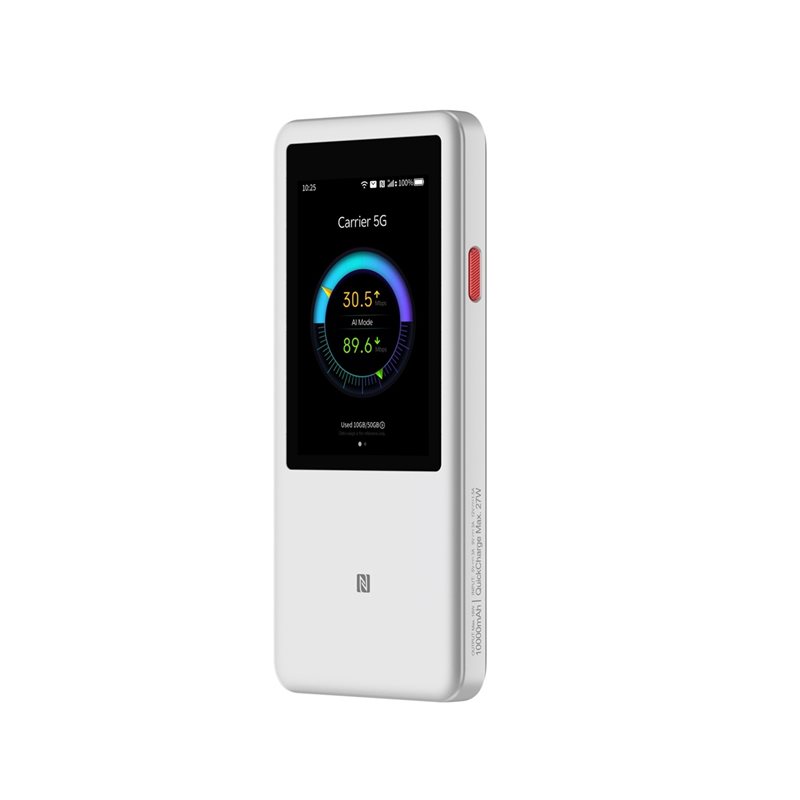 ZTE U60 Pro, kannettava 5G Wi-Fi 7 -reititin, hopea