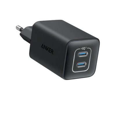 Anker 47W Nano 3 Charger, GaN-verkkovirtalaturi, 2x USB-C, musta
