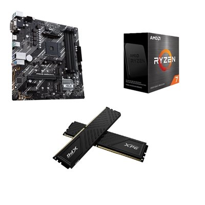 Asus PRIME-B550M-K + 5700x + 16GB DDR4 -tuotepaketti