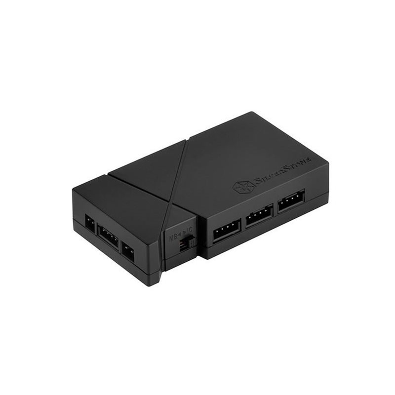 SilverStone LSB01, 8-porttinen RGB-valaisun hallintayksikkö, musta + 2 RGB LED -valonauhaa